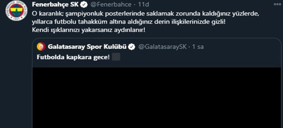 Twitter'da Fenerbahçe-Galatasaray gerilimi