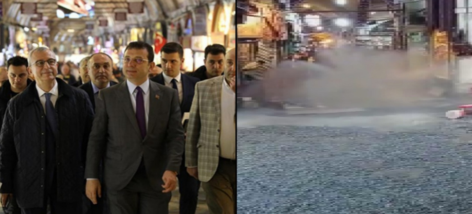 Tamir edilen İSKİ borusu patladı, Kapalıçarşı'yı su bastı