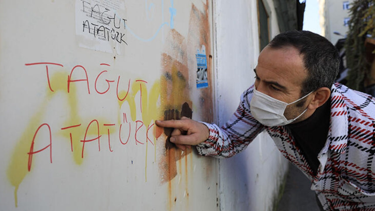 Atatürk için 'Tağut' yazan kişi yakalandı