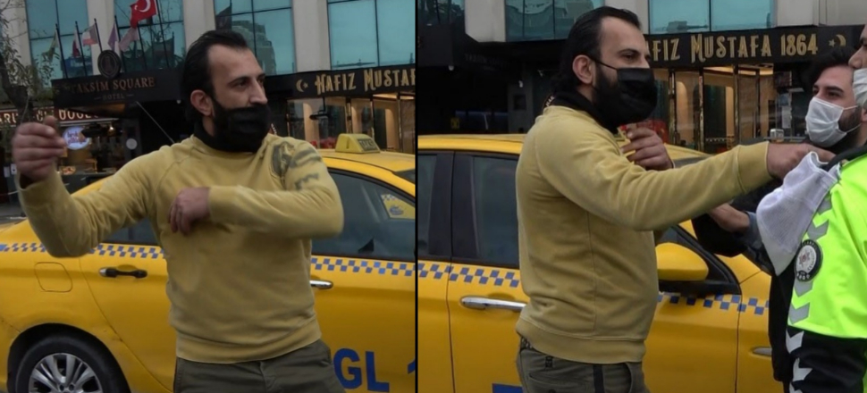 Turist kendisini uyaran polise saldırdı