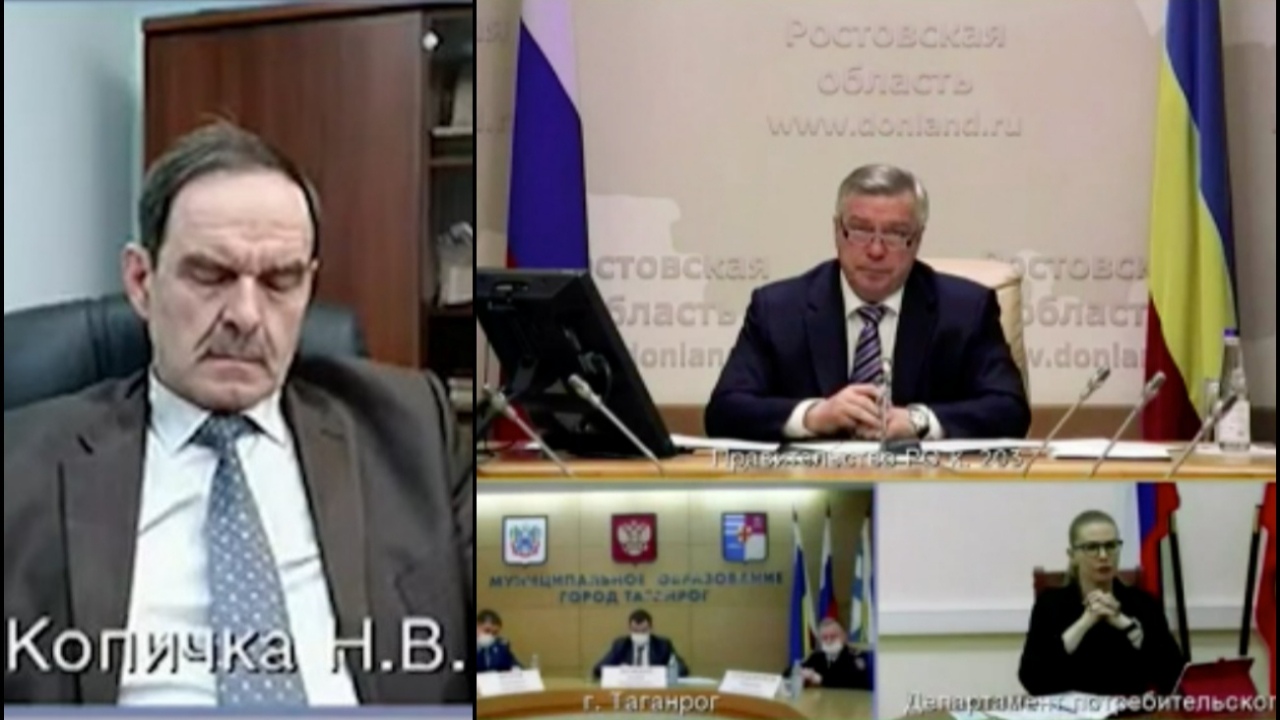 Rus teftiş müdürü korona toplantısında uyudu