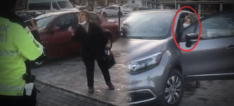 Hatalı park ettiği aracı emniyet otoparkına çekilen kadın, polis memurlarına hakaret etti!