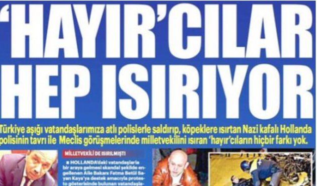 Yeni Akit'ten çok tartışılacak 'Hayır' benzetmesi...