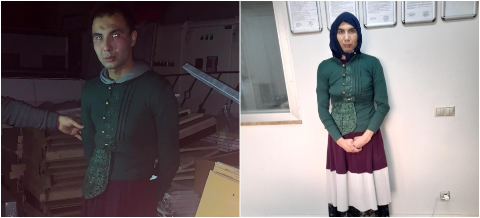 Kadın kılığında yakalandı!