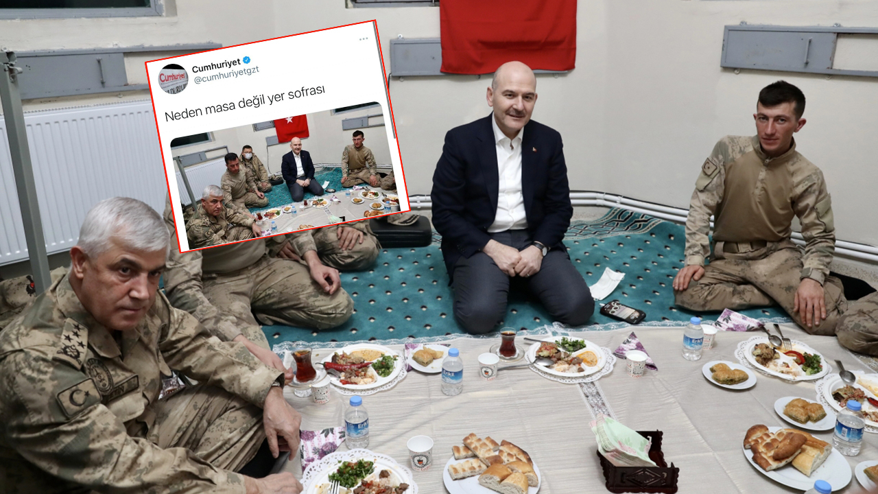Mehmetçikle yemek Cumhuriyet'i rahatsız etti