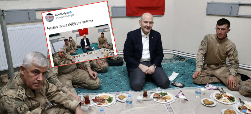 Mehmetçikle yemek Cumhuriyet'i rahatsız etti