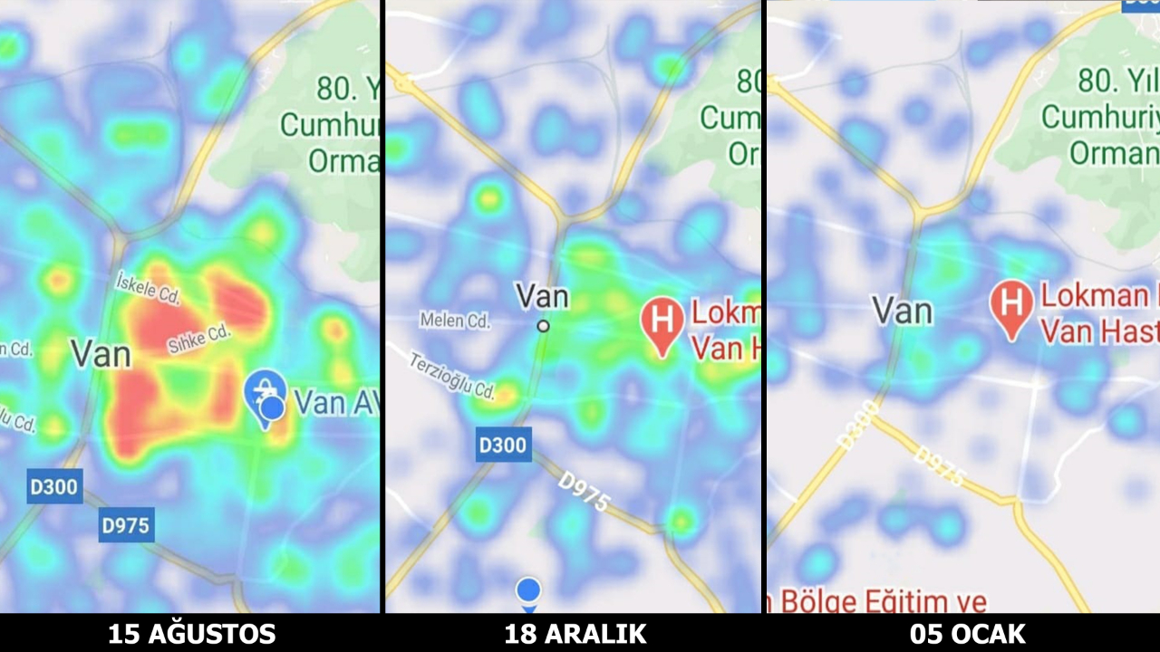 Van'da risk haritası yeşilden maviye döndü
