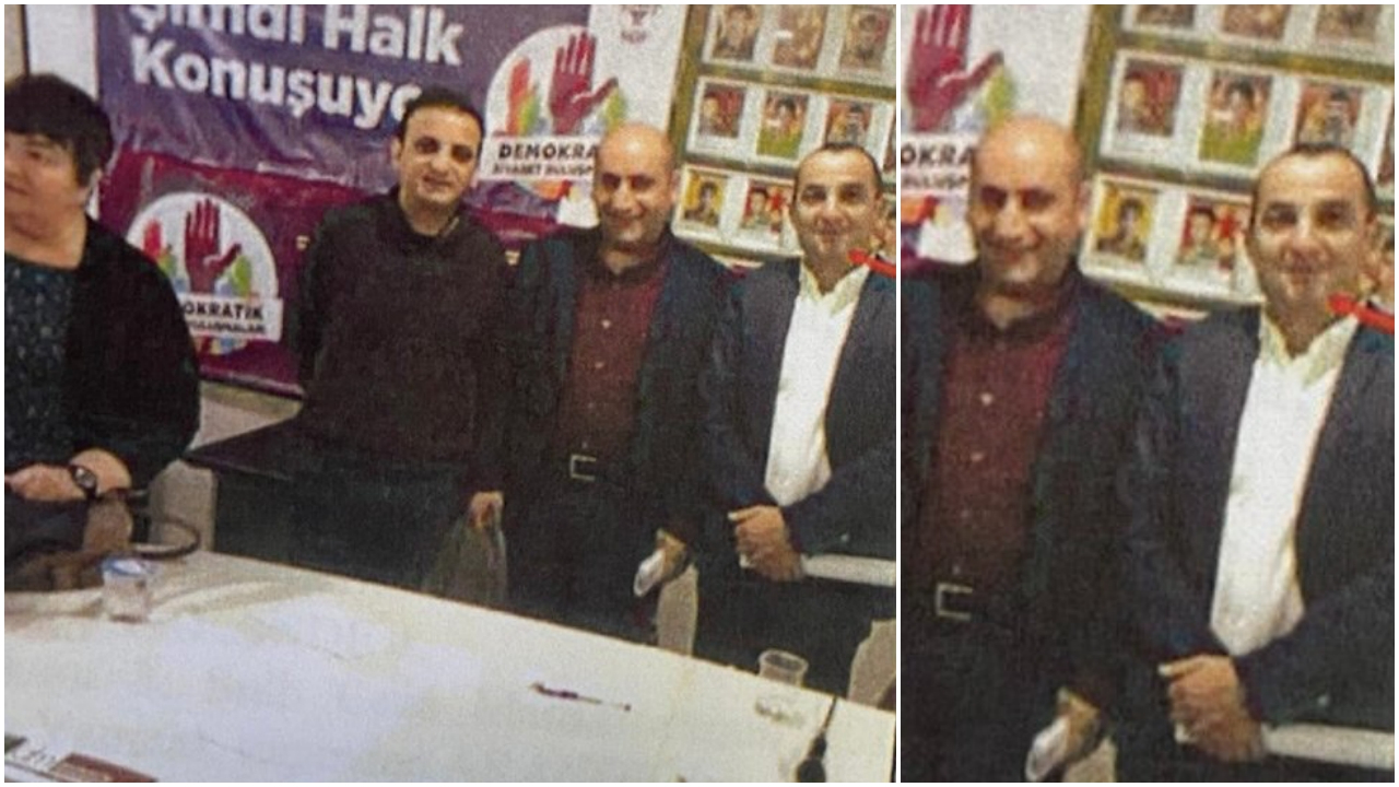 PKK paçavrası önünde bir CHP'li