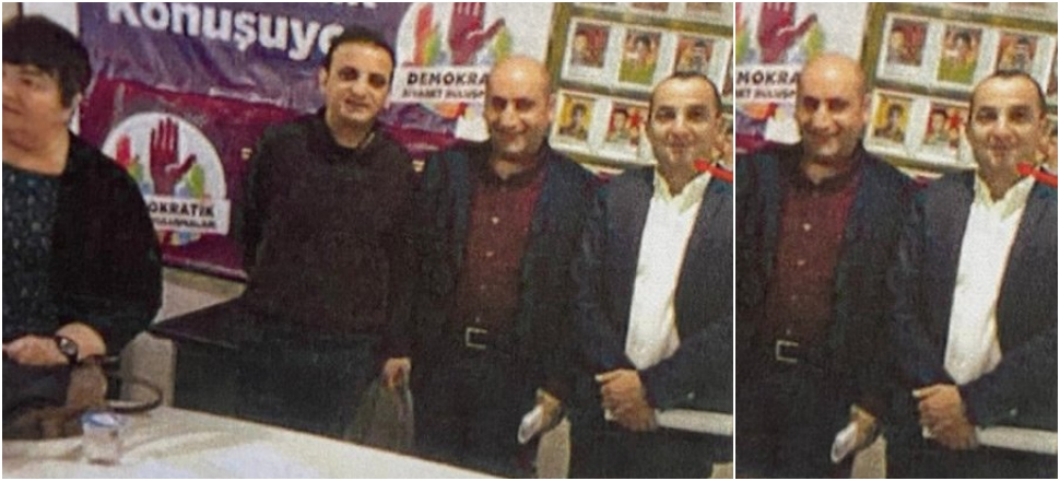 PKK paçavrası önünde bir CHP'li