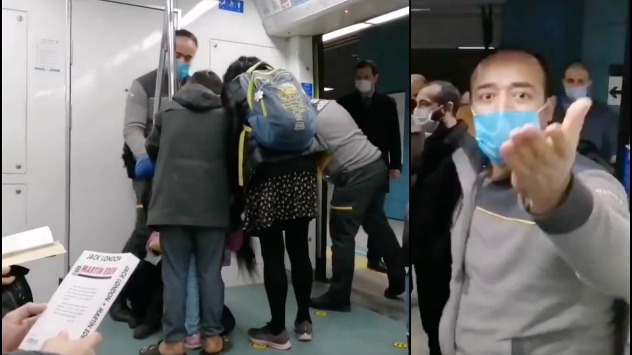 Marmaray'da tepki toplayan görüntü
