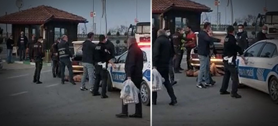 Darp ettikleri yarı çıplak kişiyi otomobile bağlayıp sürüklemek istemişler!