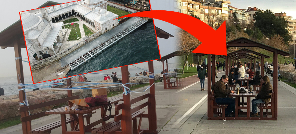Önce tarihe beton sonra sahile çardak