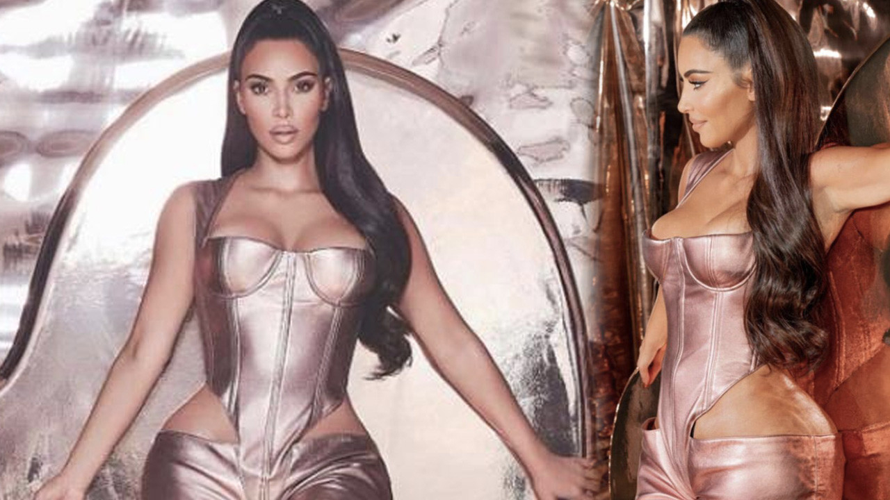 Kim Kardashian'ın dekolteli tulumu hayrete düşürdü!