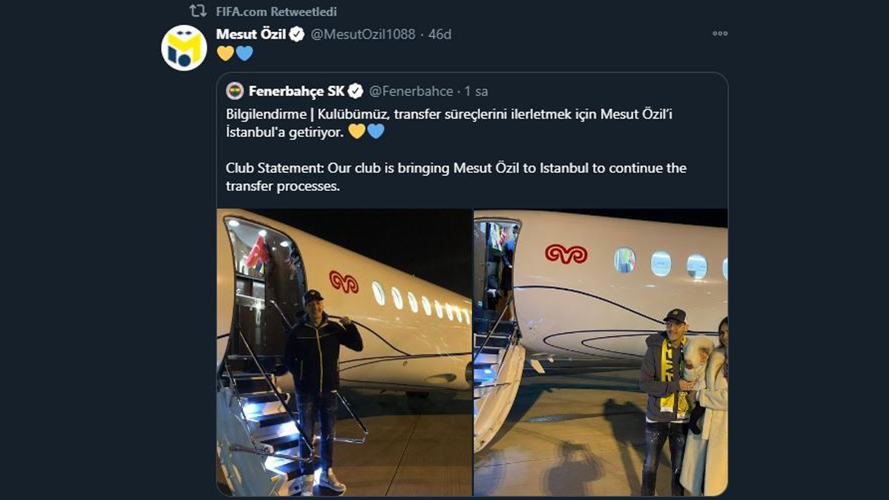 FIFA, Mesut Özil transferini sayfasında paylaştı