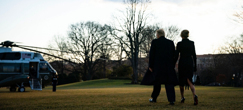 Trump Beyaz Saray'a veda etti