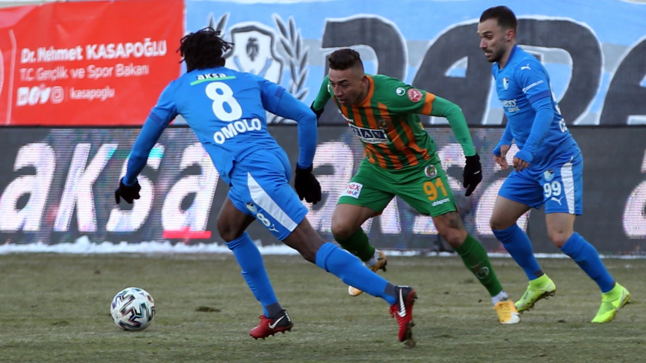 BB Erzurumspor ile Aytemiz Alanyaspor 1-1 berabere kaldı.
