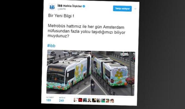 İBB'nin metrobüs tweeti olay yarattı