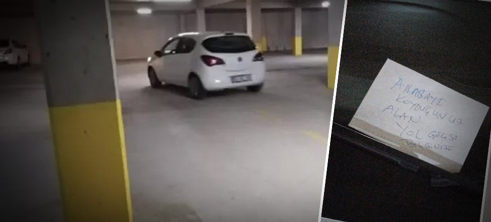 Otomobilin camına not yazan kişi önce gözaltına alındı sonra bırakıldı...