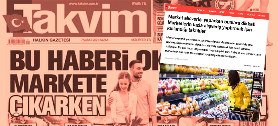 Takvim'in market manşetinin benzeri Sözcü'de!