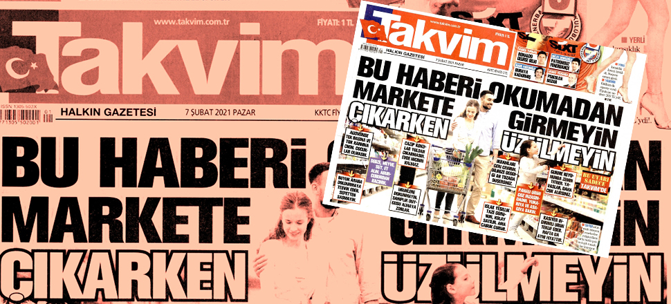 Takvim'in milletle dalga geçen manşeti olay oldu