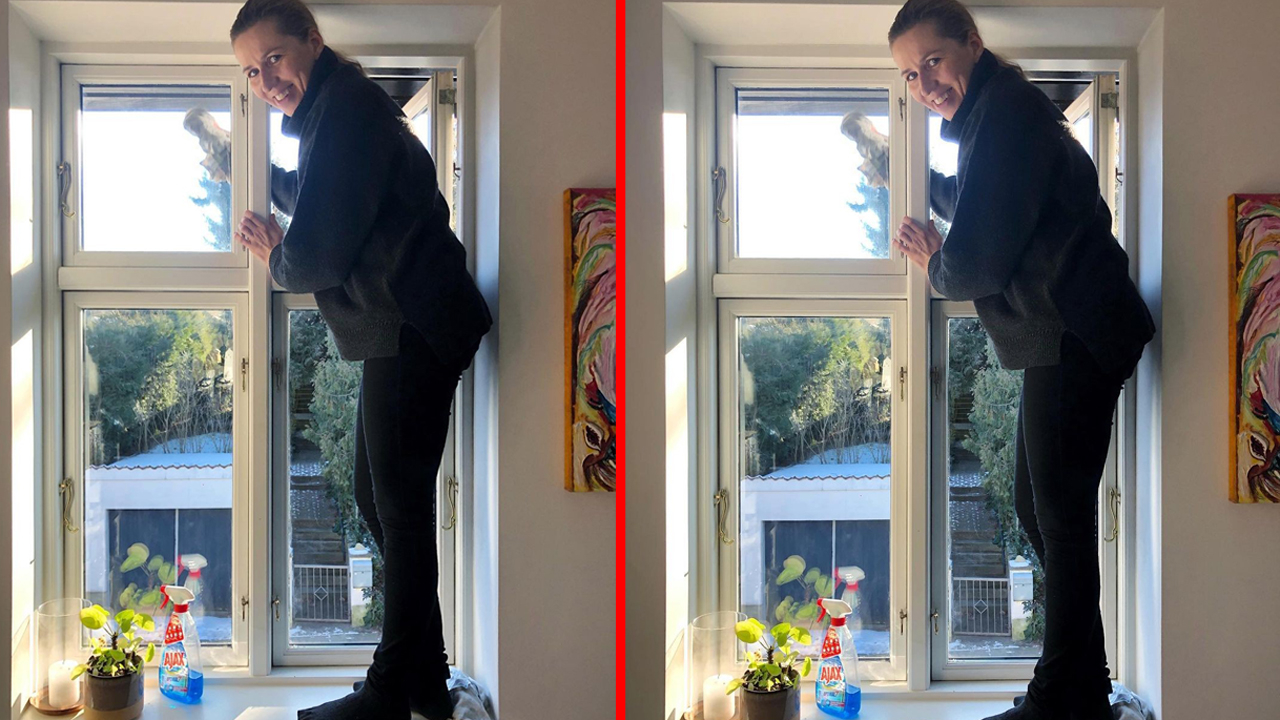 Danimarka Başbakanı cam silip takipçileriyle paylaştı
