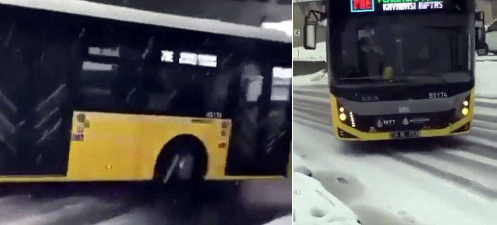 Halk otobüsünde korku dola anlar