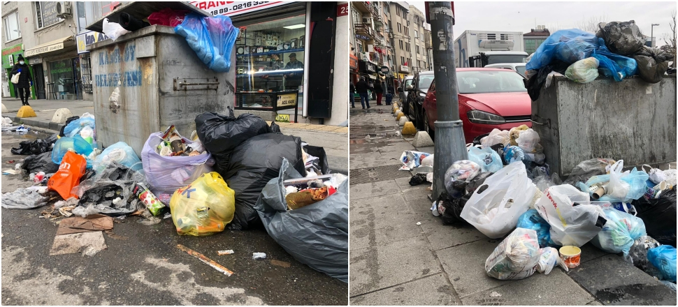Salgın dönemi Kadıköy'de çöp seli!