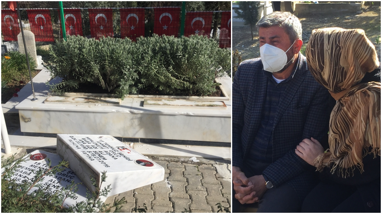 15 Temmuz şehidi ikizlerin mezarına alçak saldırı