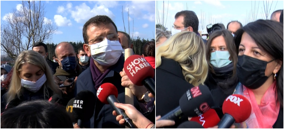Ekrem İmamoğlu ile Pervin Buldan ağaç dikti