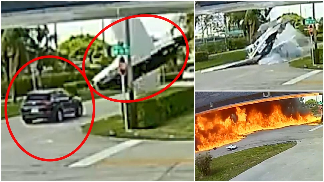 Uçak otomobilin üzerine düştü! Diri diri yandılar