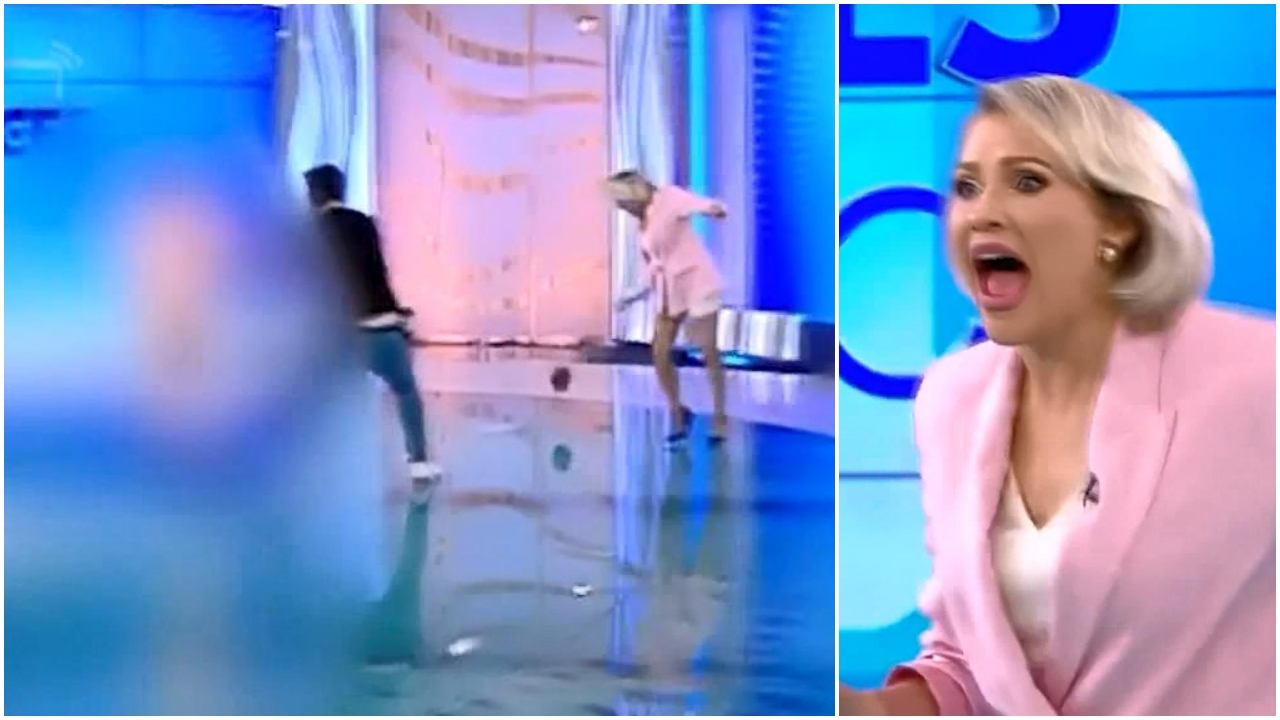 Canlı yayında çıplak kadın saldırısı