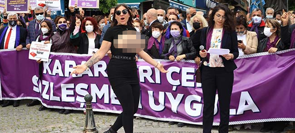 İstanbul Sözleşmesi iptal protestosunda trans birey teşhircilik yaptı