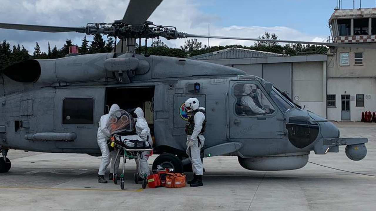 Korona hastasına askeri helikopterle tahliye