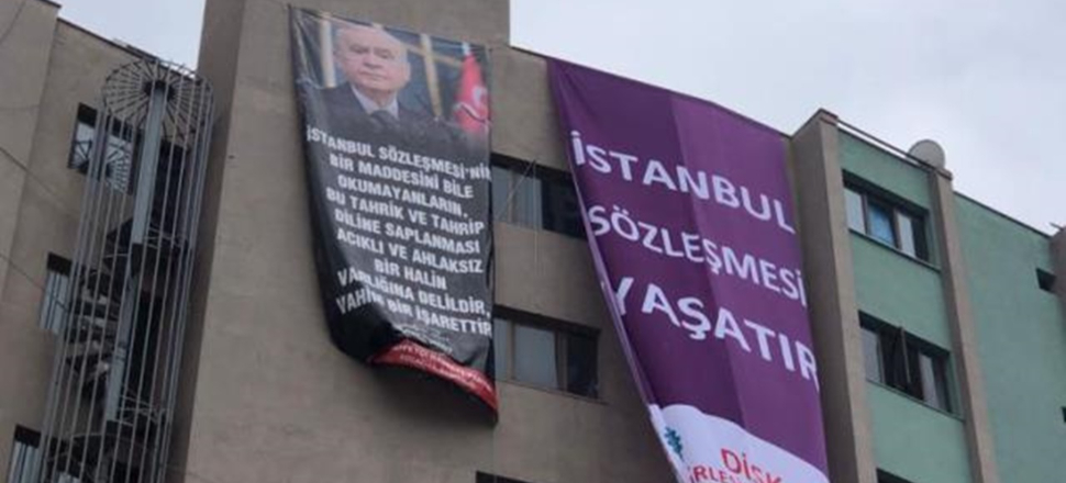 Kocaeli MHP binasında 'İstanbul Sözleşmesi' gerilimi