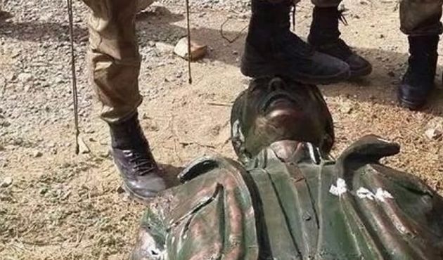 PKK sığınağından çıkan terörist heykeli!