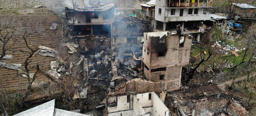 Artvin’de yangının boyutu gün ağarınca ortaya çıktı