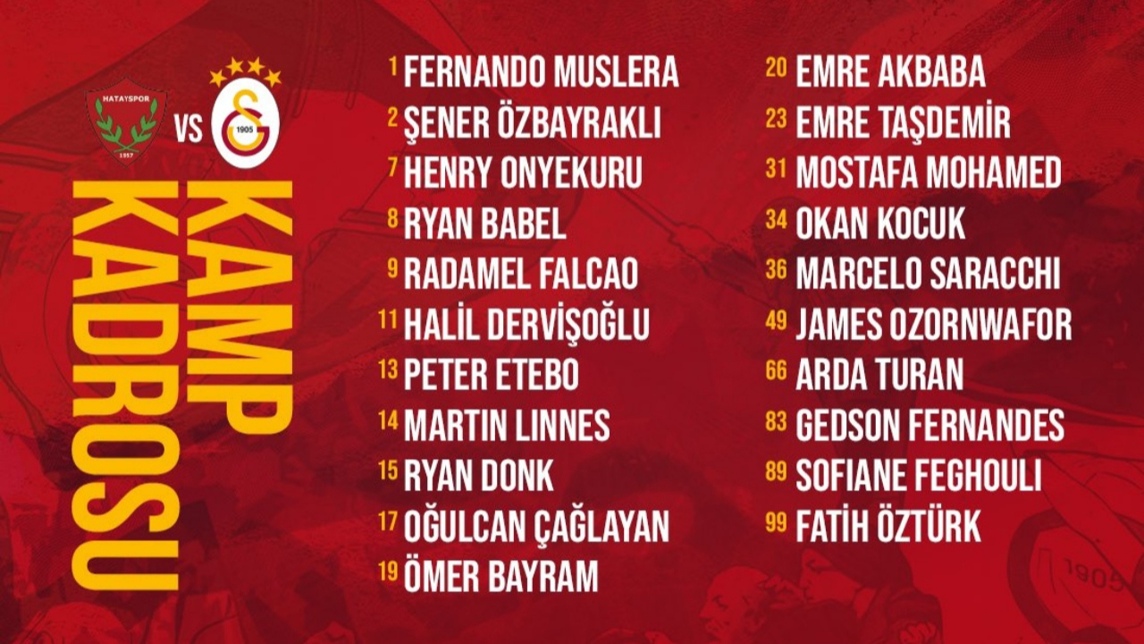 Galatasaray'ın Hatay kafilesinde 8 eksik