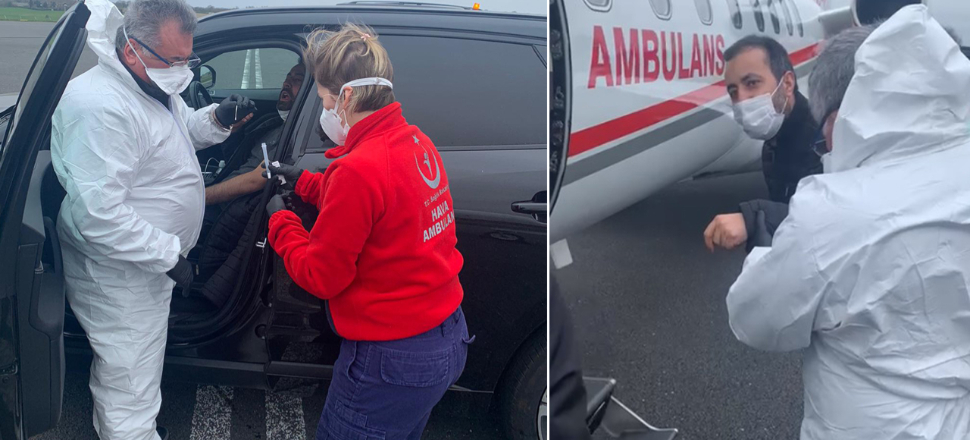 Türk Kovid hastası Londra'dan ambulans uçakla Türkiye’ye getirildi