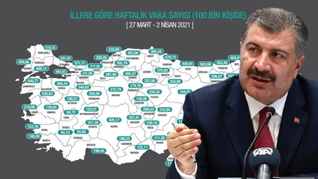 İşte yeni haftalık vaka haritası