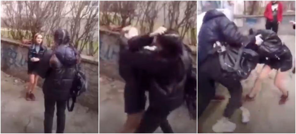 Türk kızı aralarına alıp dövdüler