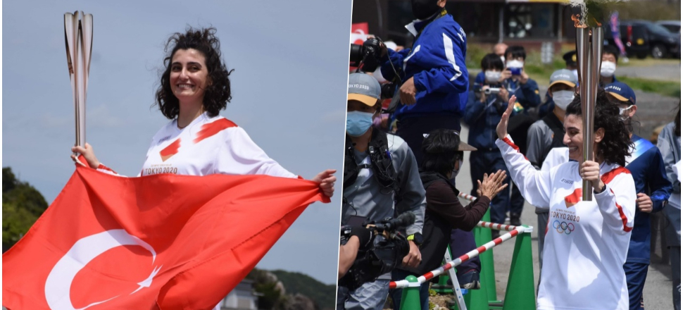 Türk kızı Durna Özkaya olimpiyat meşalesini taşıdı