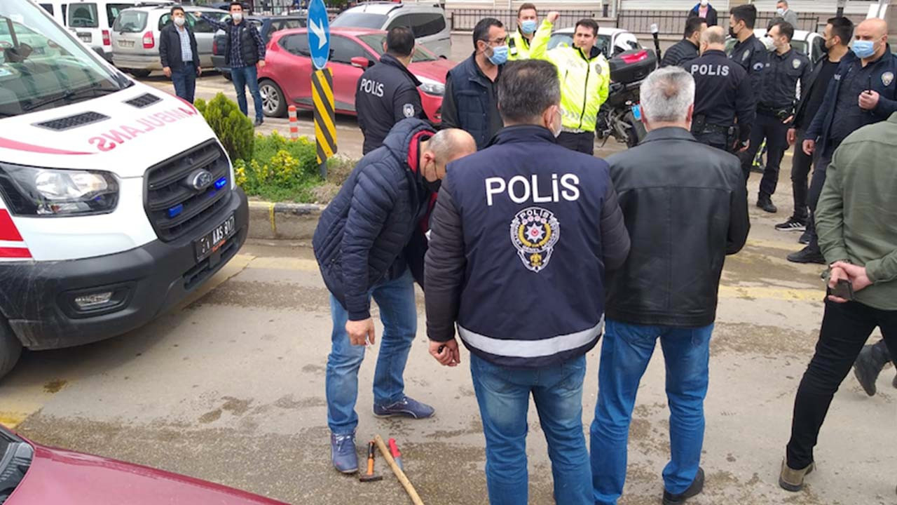 Kırıkkale'de polis merkezi önünde bıçaklı kavga
