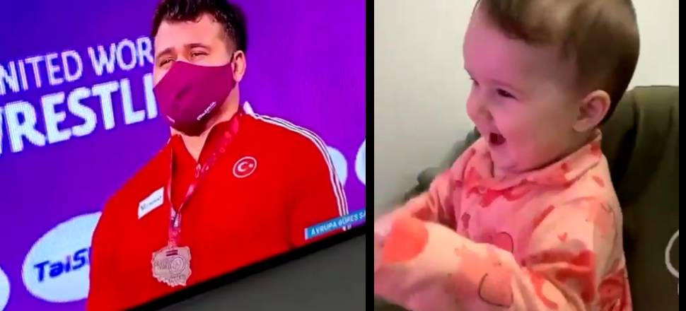 Şampiyon Rıza Kayaalp'in minik kızının sevinci göz yaşarttı