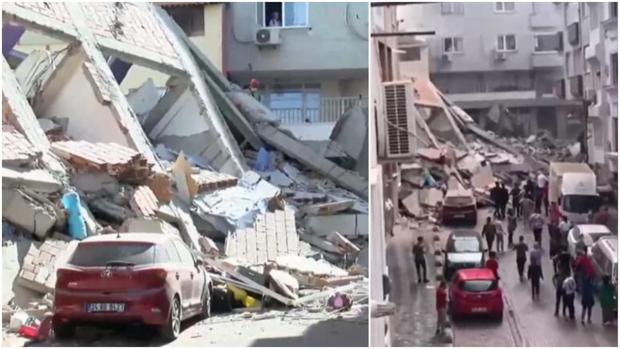 Zeytinburnu'nda bina çöktü