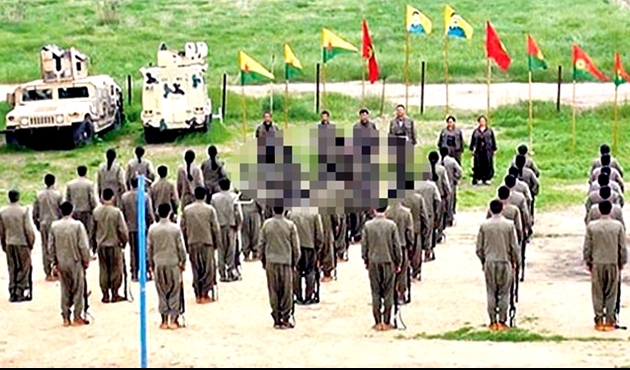PKK'lı teröristlerin törenindeki görüntü olay yarattı!