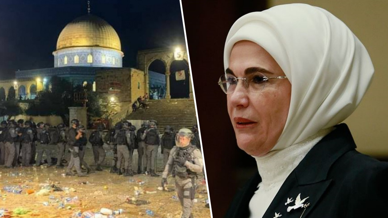 Mescid-i Aksa'daki İsrail terörüne Emine Erdoğan'dan sert tepki!