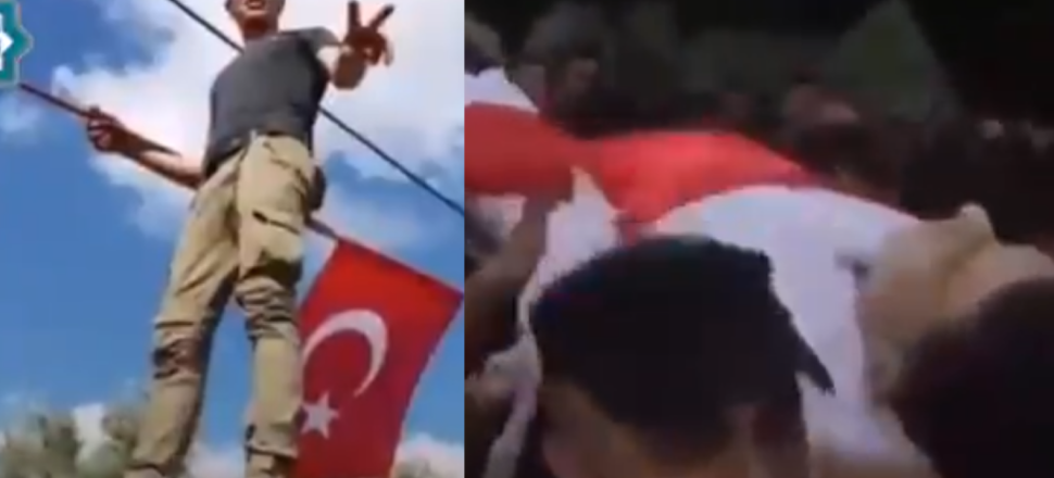 Filistinli şehidin naaşı Türk bayrağı ile örtüldü