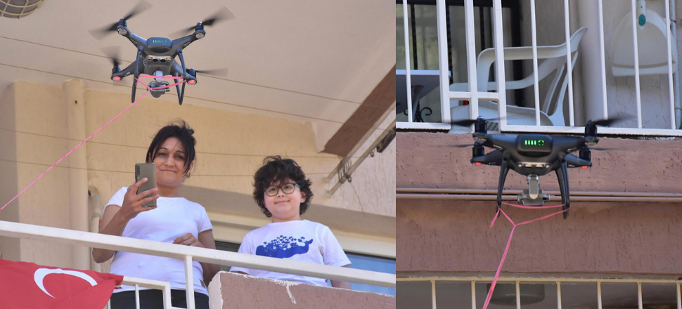 Bayram harçlığı 'drone'la geldi
