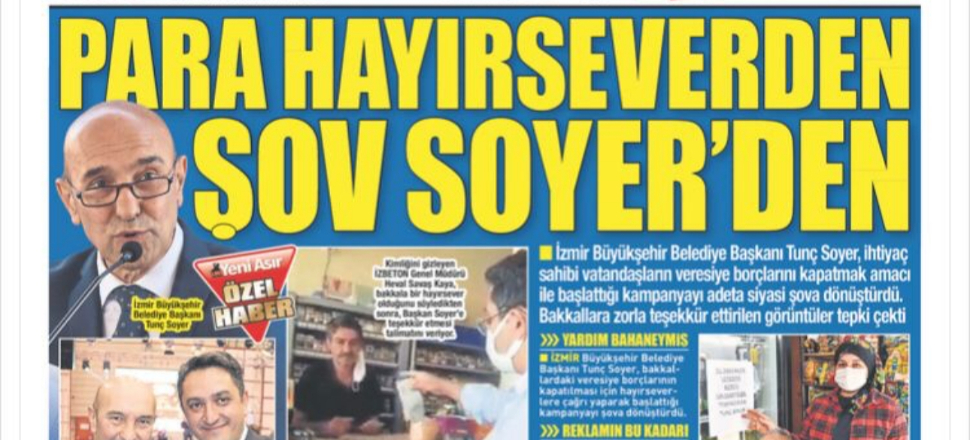Tunç Soyer'in veresiye defteri şovu ulusal basında