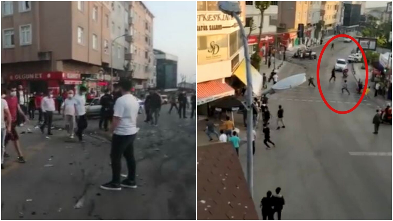 Pendik'teki drift kavgasında ortalık savaş alanına döndü